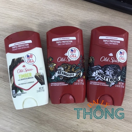 Sáp khử mùi Old Spice Pure Sport 68g/85g - Lăn nách nam Old Spice Fiji/Bearglove/Wolfthorn/Timber 73g
