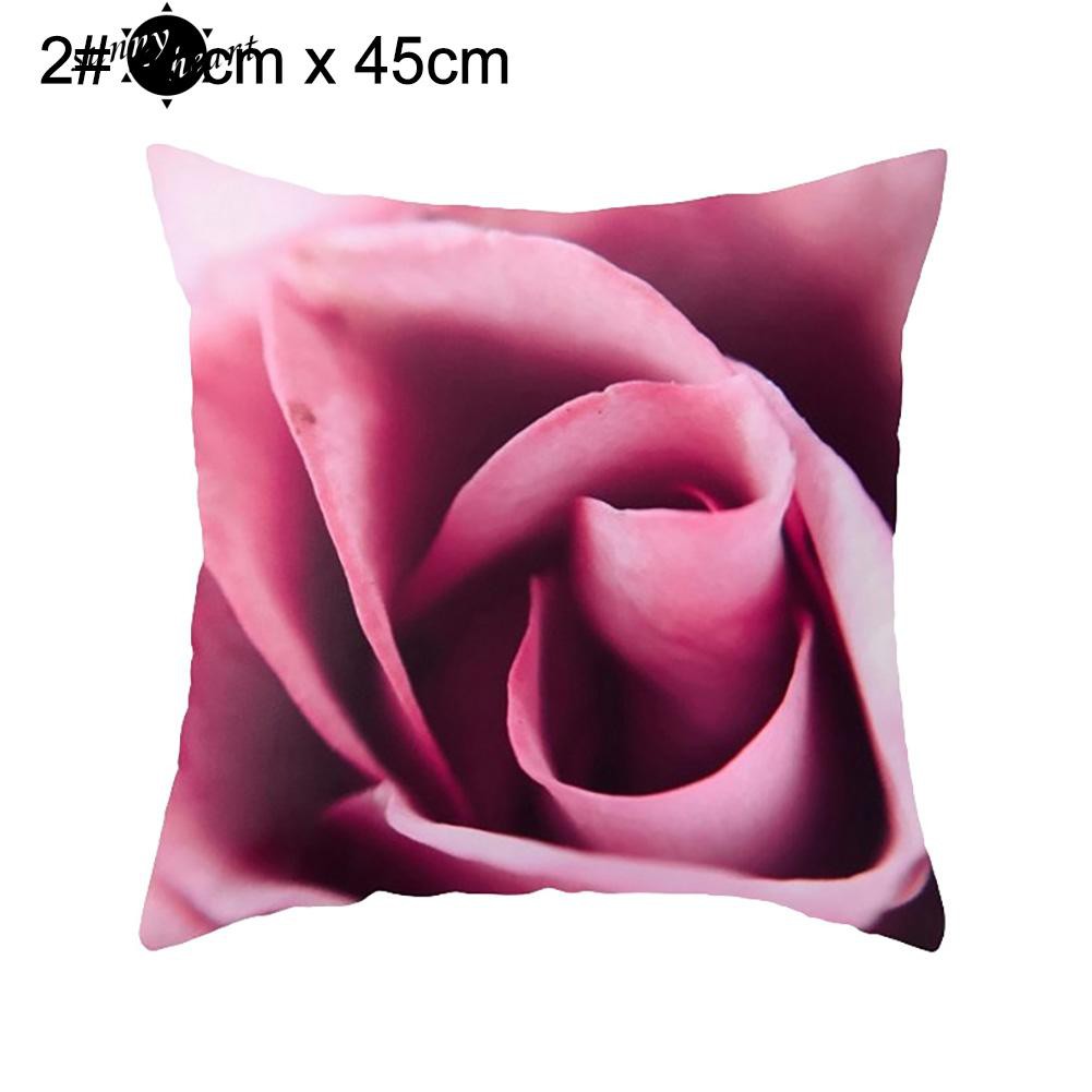 Áo Gối Khổ Vuông 45Cm X 45Cm In Họa Tiết Hoa Hồng Trang Nhã