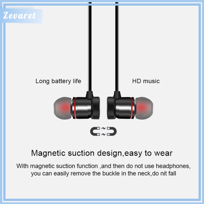 Tai Nghe Zevaret Kết Nối Bluetooth Không Dây Chống Nước Có Vòng Đeo Cổ