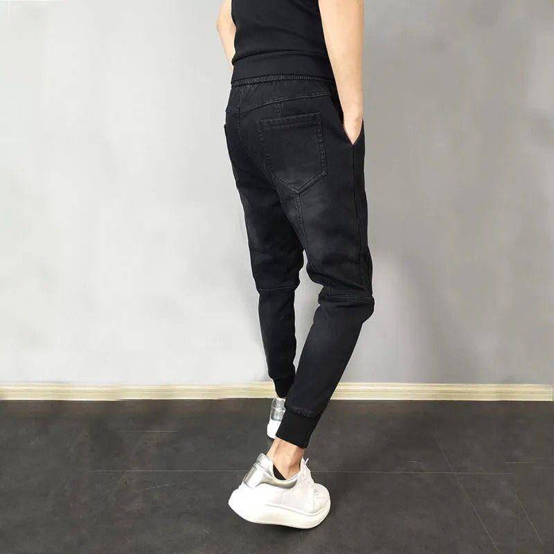 Quần jean nam dáng jogger, co giãn 4 chiều, Ống Suông Đứng Chất Vải Jean S-3XL