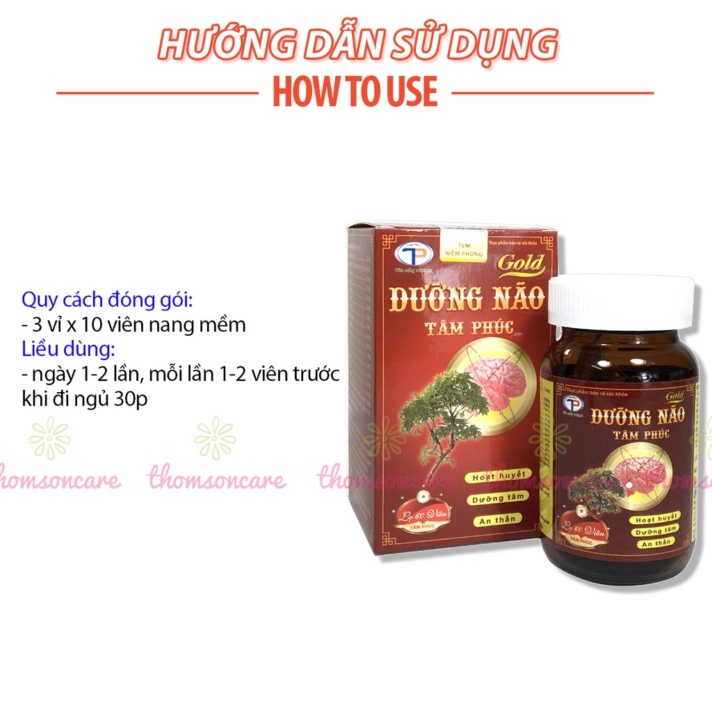 Dưỡng não Tâm Phúc - hỗ trợ tuần hoàn não, giúp ngủ ngon từ Maige, Cao đinh lăng và đan sâm
