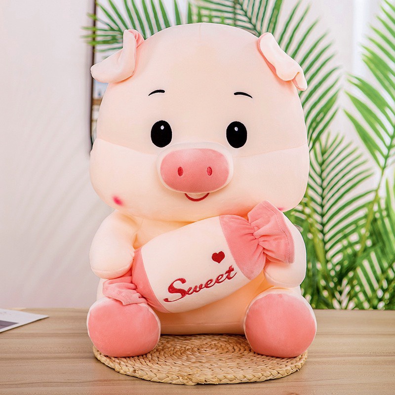 Gấu Bông Heo Ôm Kẹo Hàng Việt Nam cao cấp siêu mềm mịn