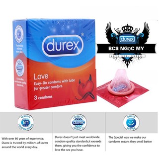 Bao Cao Su ẤM NỒNG DỊU NHẸ Durex Love Hộp 3 Bao