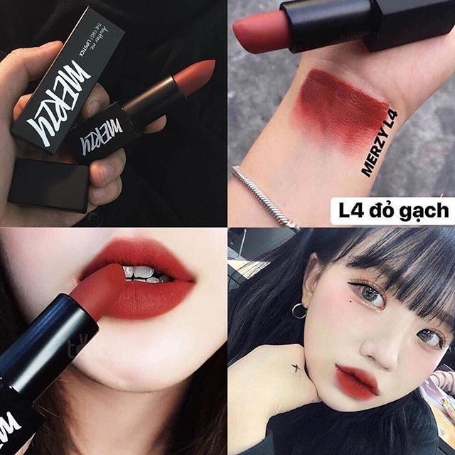 Son môi son lì,Son merzy thỏi the first lipstick hàn quốc chính hãng lâu trôi,đỏ đất, đỏ nâu Cosmetic999