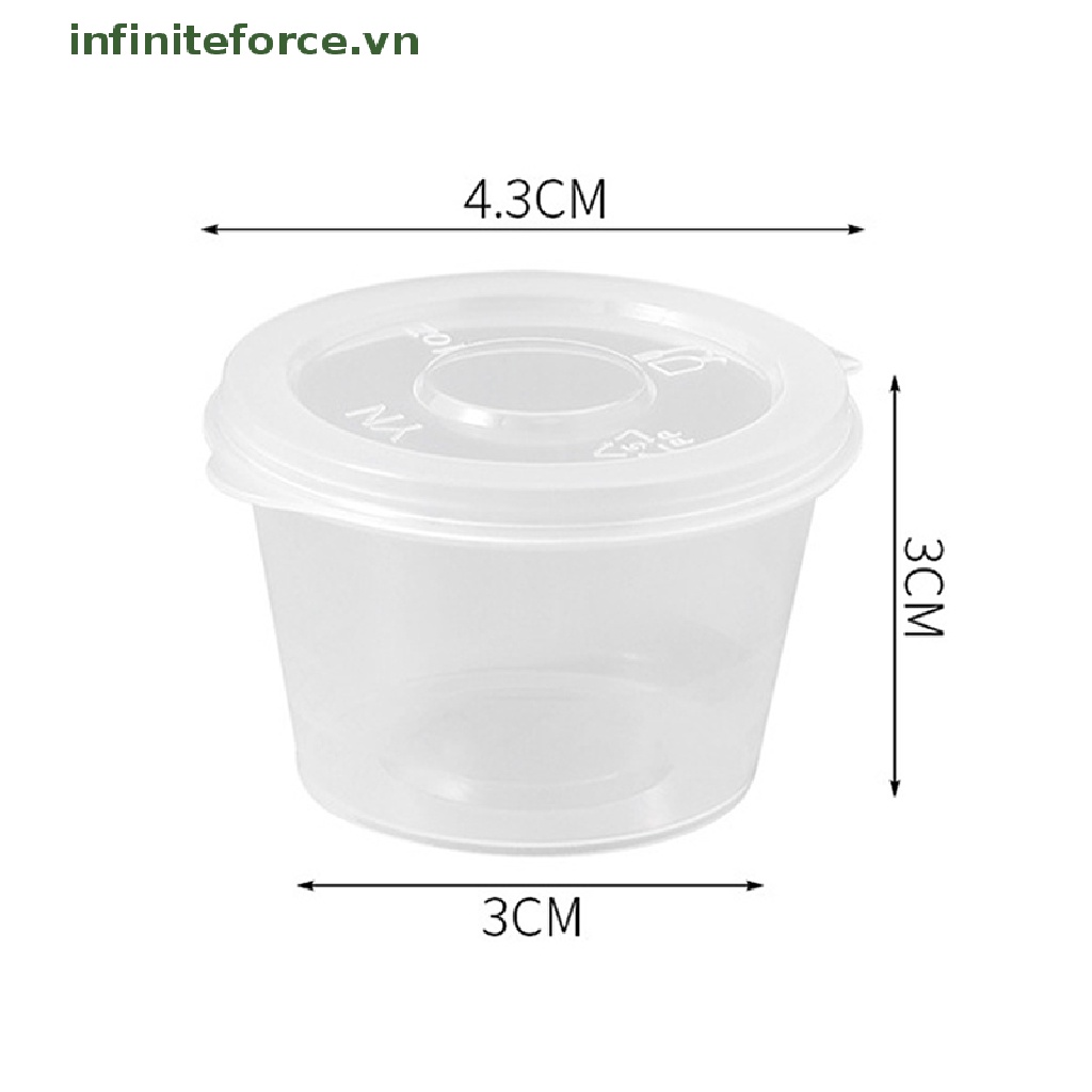 Set 50 Cốc Nhựa Đựng Nước Sốt 25ML Có Nắp Đậy Tiện Dụng