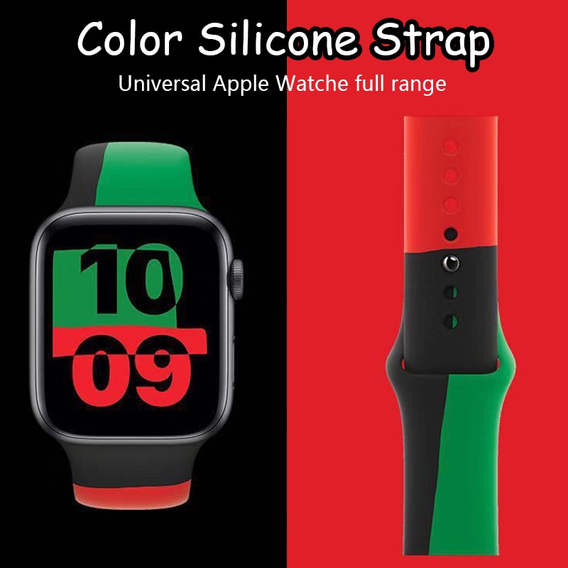 Dây Đeo Silicon Mềm Màu Đen Cho Đồng Hồ Thông Minh Apple Watch 6 Series Se 5 4 3 2 1 44mm 40mm 42mm 38mm