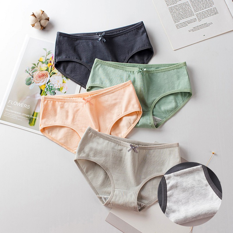 Quần lót cotton màu trơn kiểu dáng thời trang cho nữ | BigBuy360 - bigbuy360.vn