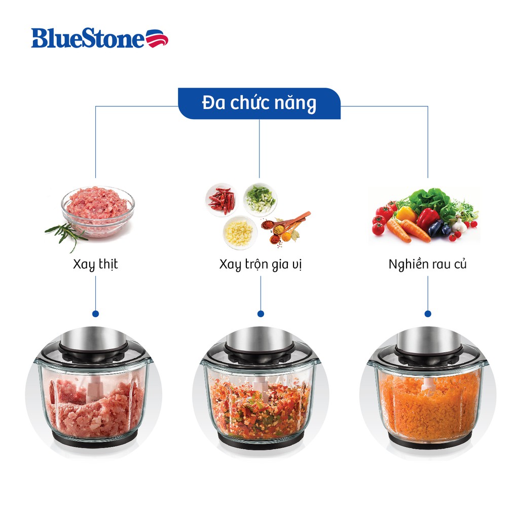 【Xác thực】 Máy Xay Thịt 2 Lưỡi Dao Kép BlueStone CHB-5139 (2L)