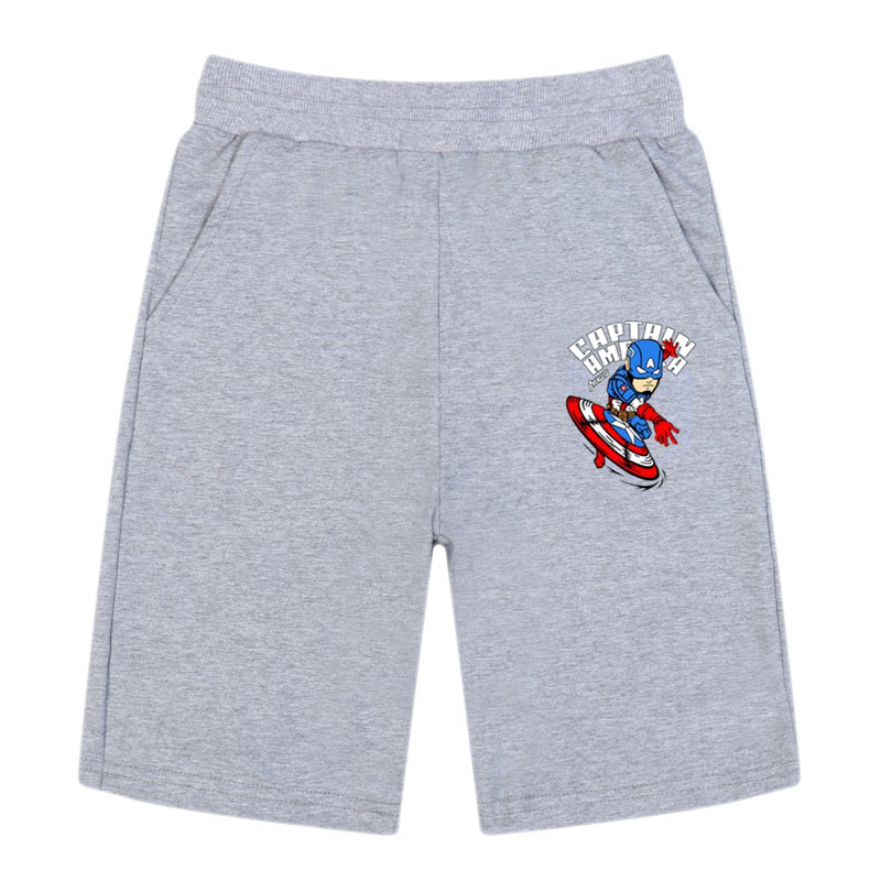 Marvel Comics Captain America Quần short cho bé trai Quần short thể thao cotton mùa hè