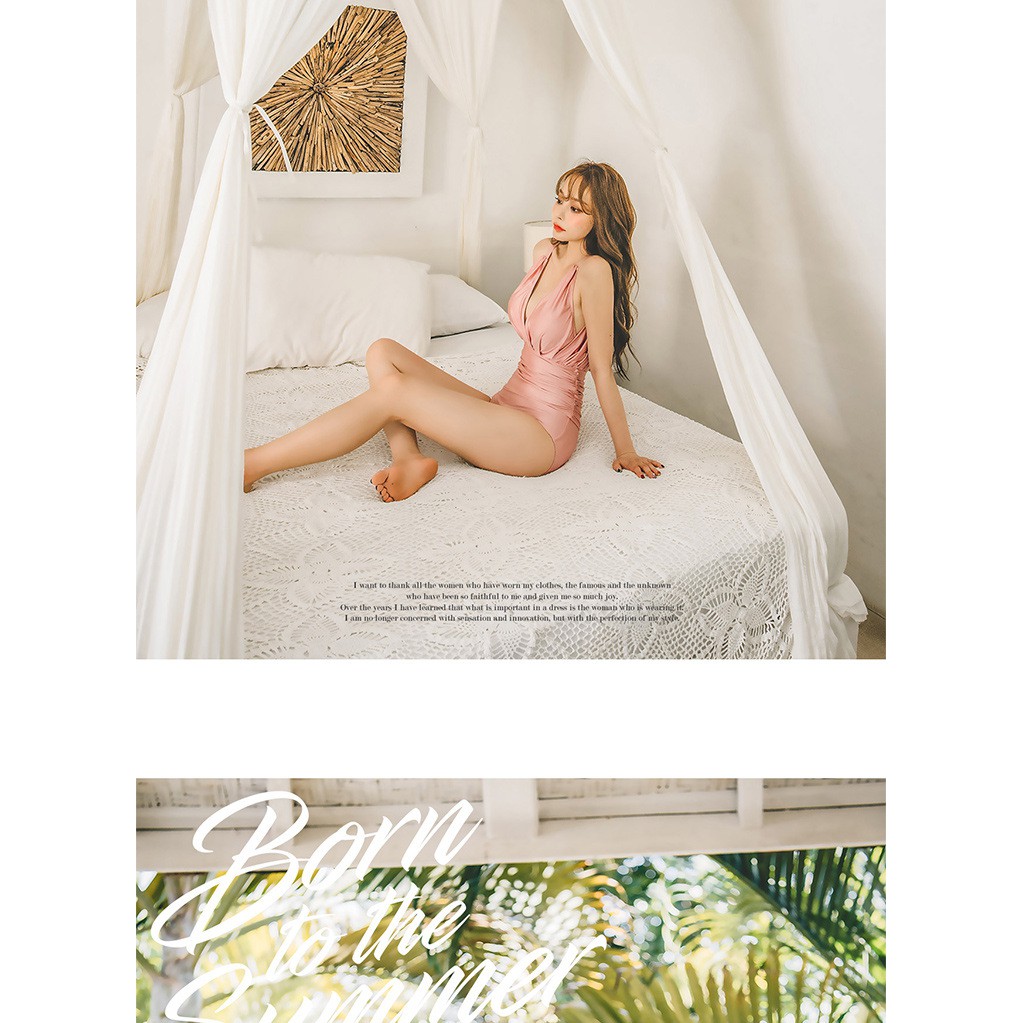 [NHÌN NÈ] 👙👙 Bikini 1 mảnh gợi cảm, hồng satin sang chảnh, hot hit mùa hè 2020 | BigBuy360 - bigbuy360.vn