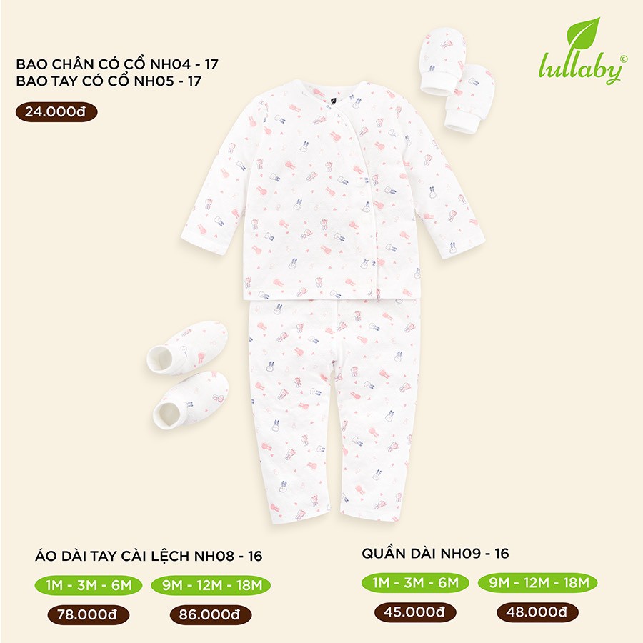 SET CÀI LỆCH MẪU MỚI LULLABY (1 BỘ, 2 ĐÔI BAO TAY, 1 ĐÔI BAO CHÂN)