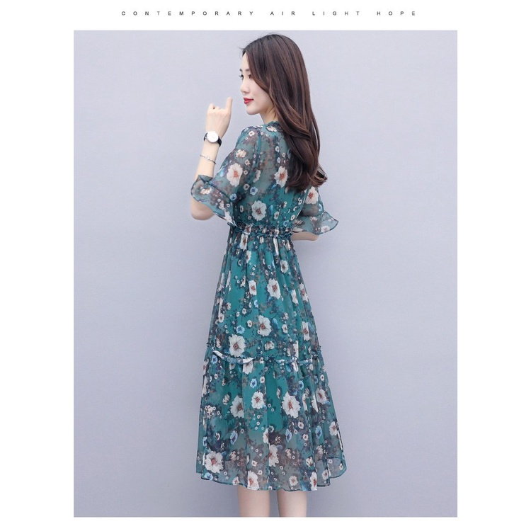 Đầm dự tiệc sang trọng dành cho mẹ, trung niên, bigsize cao cấp thiết kế dáng xòe đẹp - P09