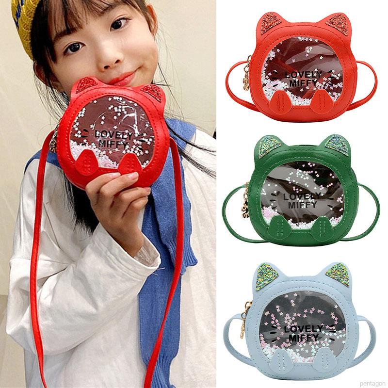 Túi đeo chéo hình mèo tiện dụng cho bé gái