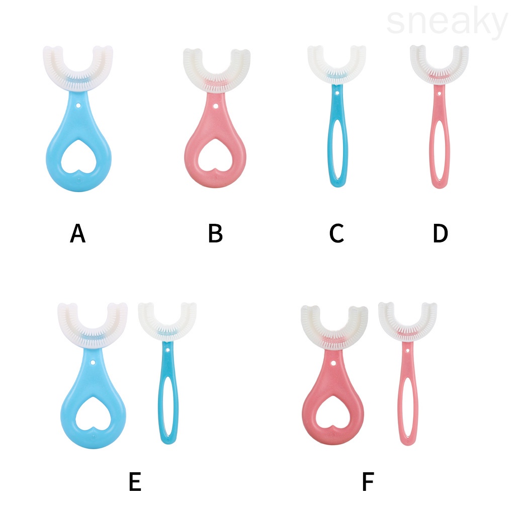 [Hàng mới về] Bàn chải đánh răng trẻ em bằng silicon hình chữ U tiện lợi