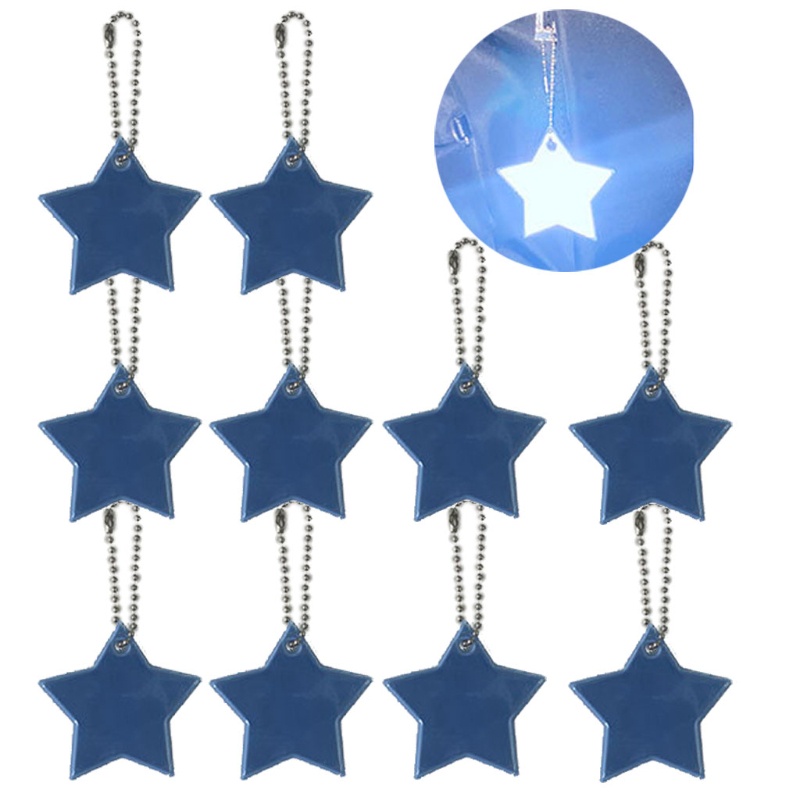 KING 10 Pcs Child Safety Reflectors Keyring Reflective Stars Safe Reflector Keychains