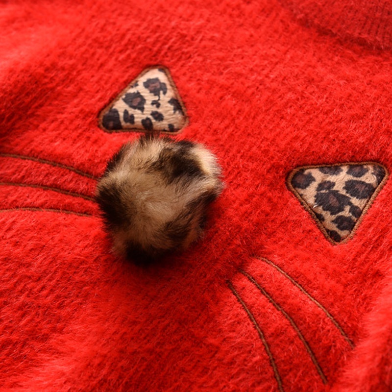 BEAR LEADER Bộ Áo Sweater + Chân Váy In Họa Tiết Da Báo Thời Trang Xuân Thu 2023 Mới Cho Bé Gái