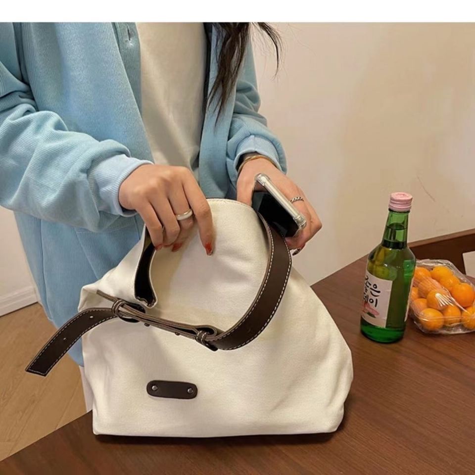 Túi Đeo Vai Vải Canvas Cỡ Lớn Thiết Kế Đơn Giản Cho Học Sinh