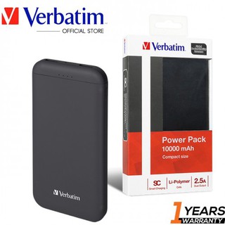 Sạc dự phòng nhỏ gọn Verbatim 10000mAh Li-polymer Power Pack Dual Output 2.5A (Đen) - Model 65840