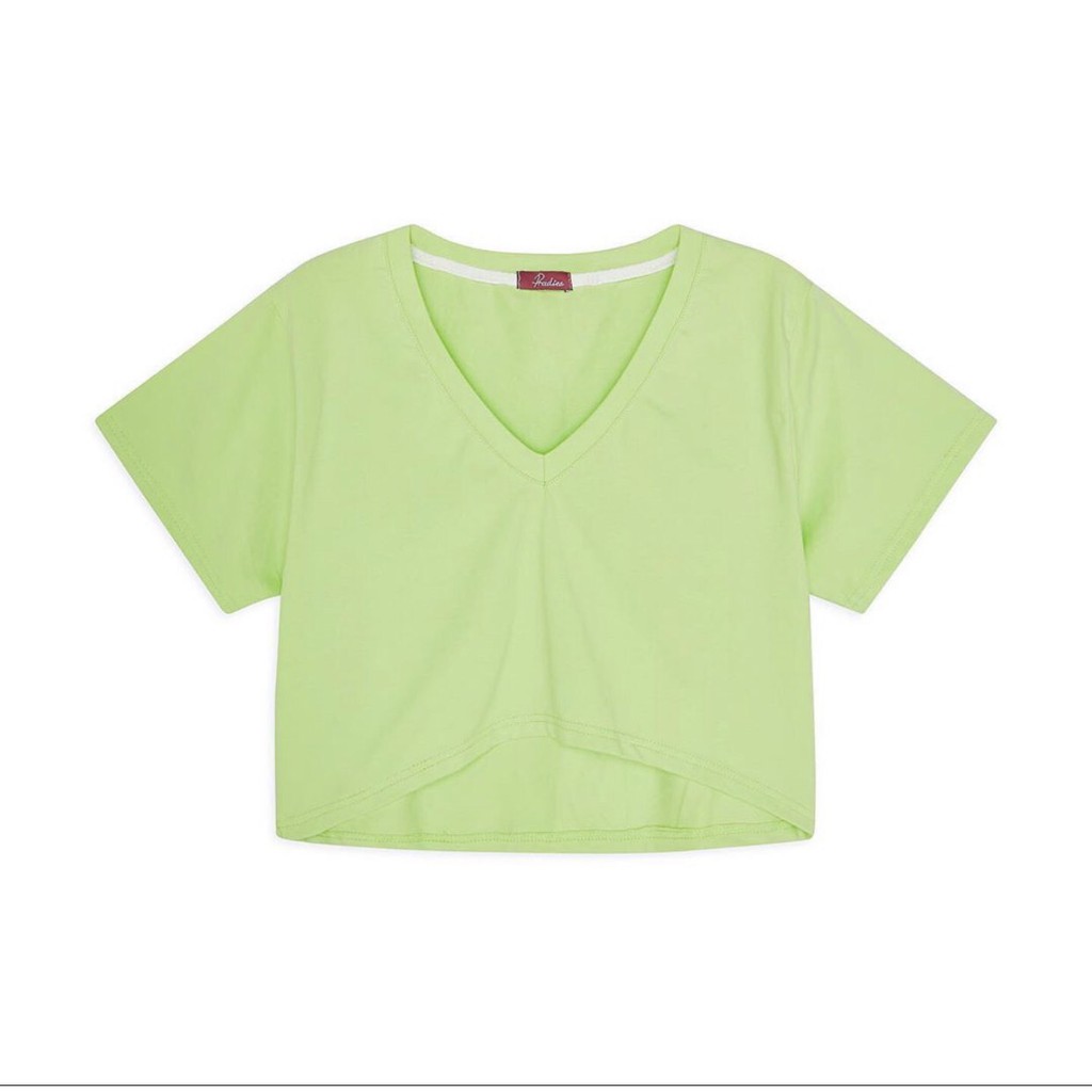 Áo cổ v xinh màu xanh neon xinh chất thun cotton mềm sieu hot hit