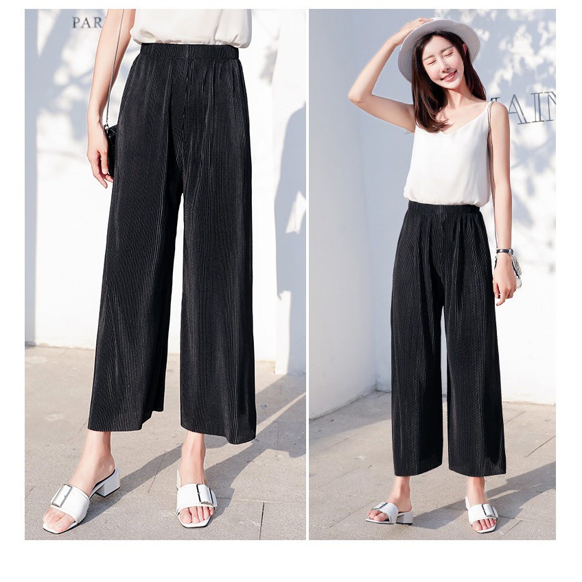 Quần culottes voan ống rộng