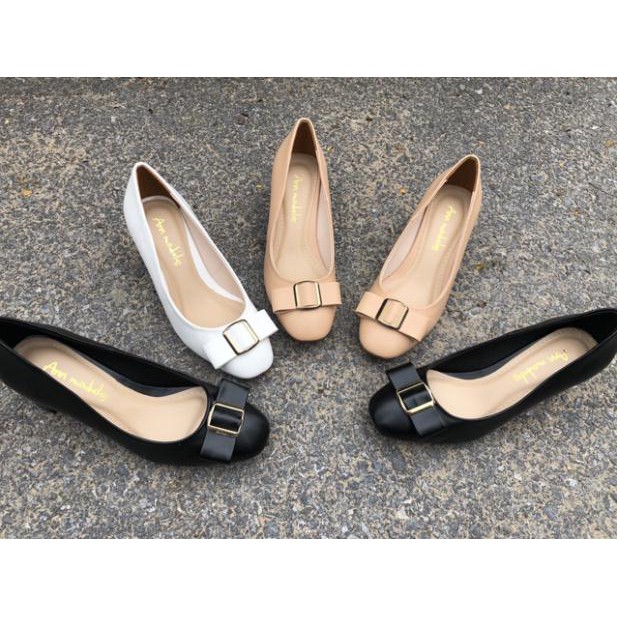 Giầy cao gót nơ vuông 5 phân