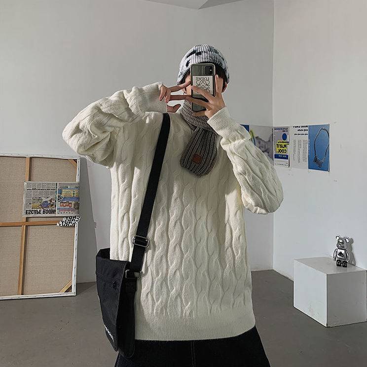 Áo sweater Dệt Kim Tay Dài Dáng Rộng Kiểu Hàn Quốc Thời Trang Thu Đông Cho Các Cặp Đôi