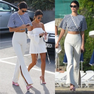 Abela Culottes quần ống loe xẻ tà