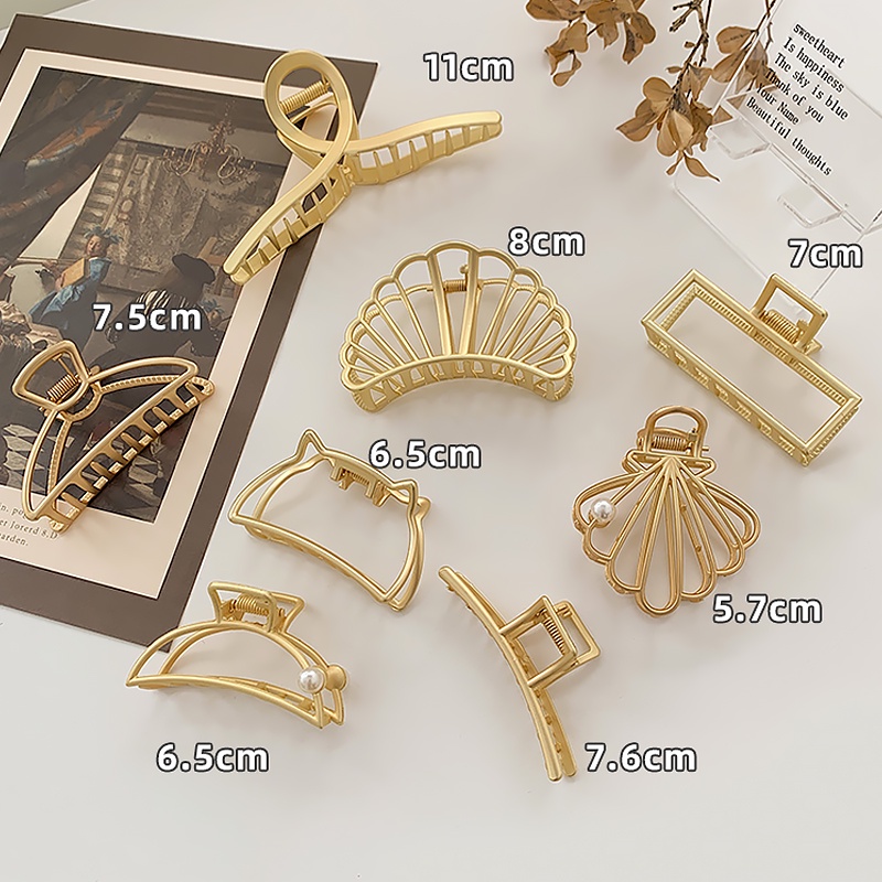 Kẹp Tóc Kim Loại Họa Tiết Hoa Thanh Lịch Dành Cho Nữ