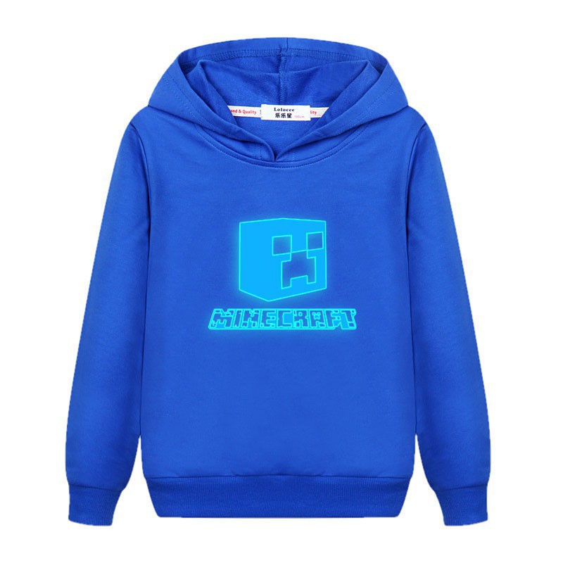 Áo Khoác Hoodie Dạ Quang In Hình Game Minecraft Thời Trang Mùa Thu 2020 Cho Bé Trai