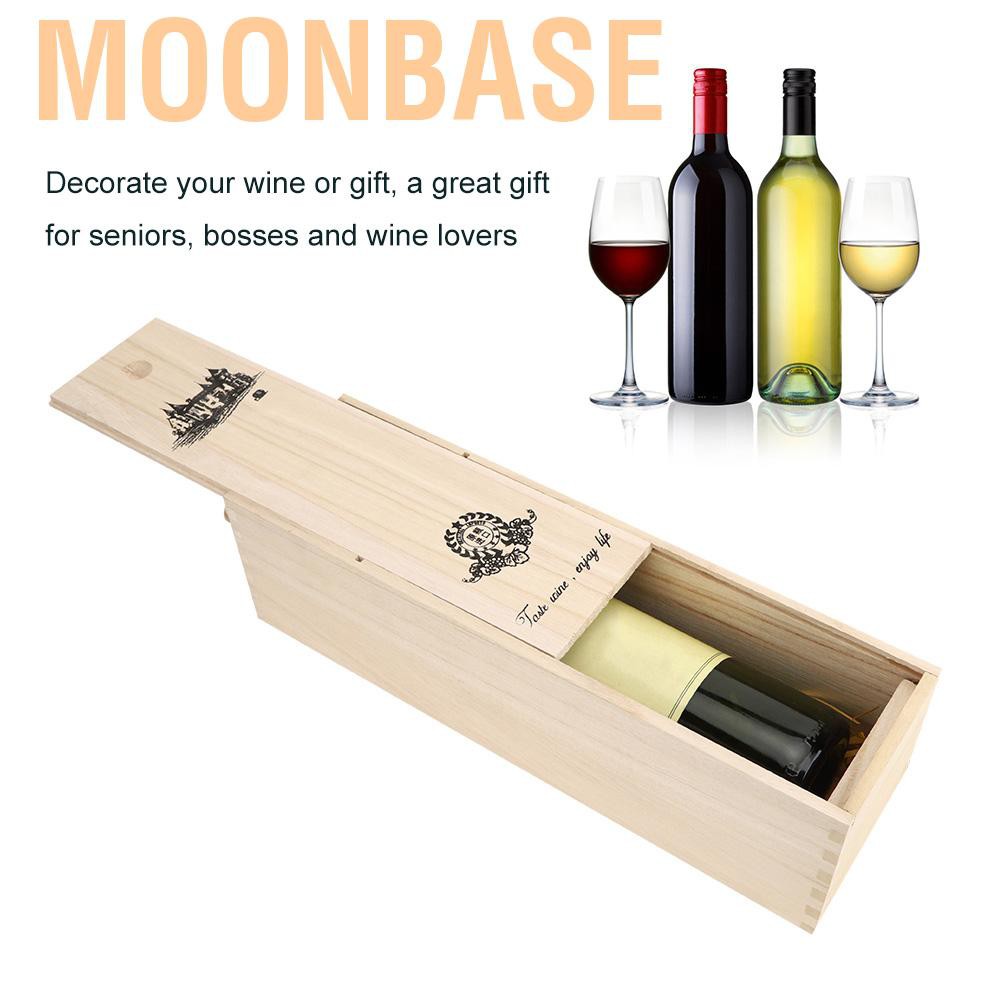 Moonbase Retro Red Wine Bottle Box Portable Delicate Wooden Storage Container Gift Cas HG