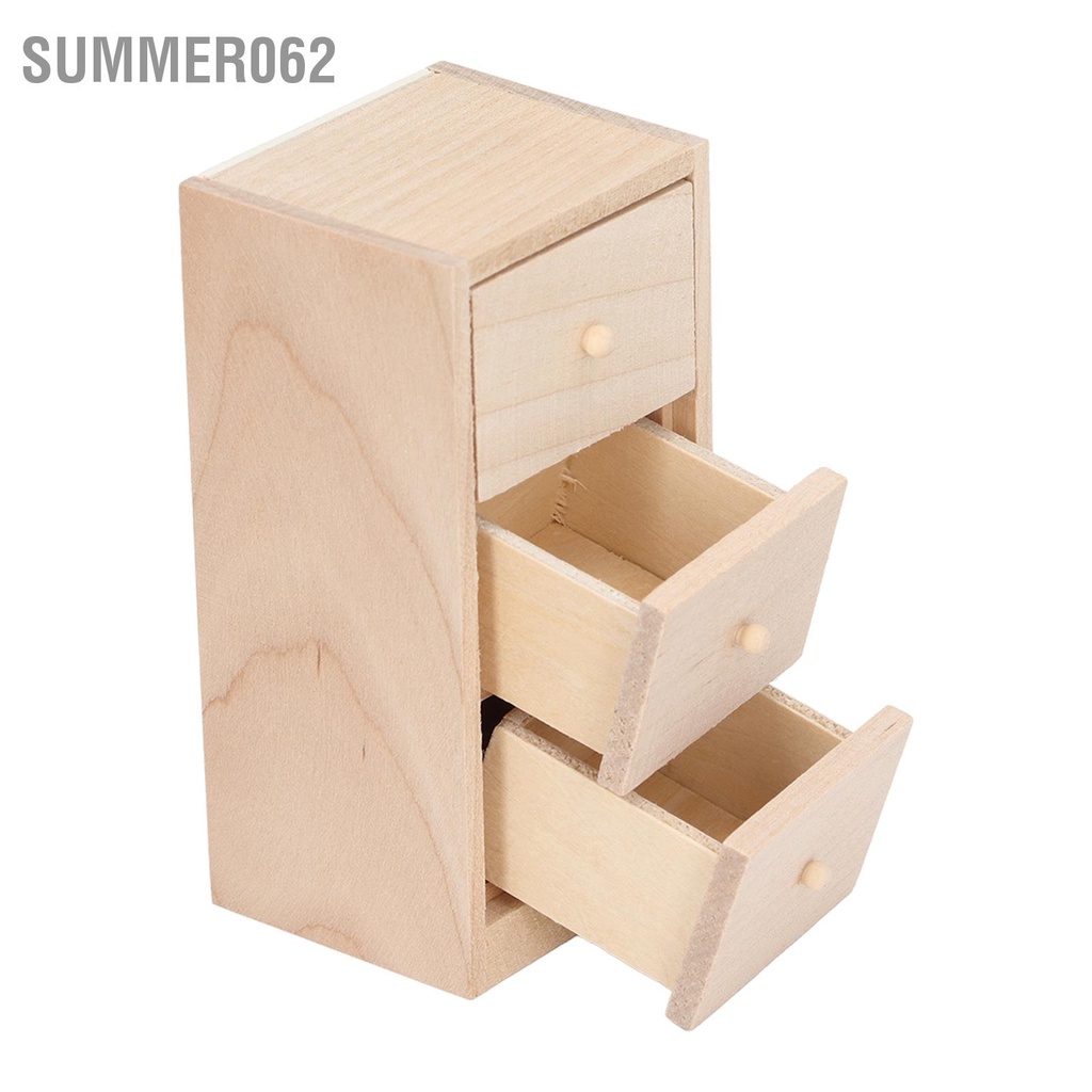 [Hàng Sẵn] Mô hình tủ mini có ngăn kéo 3 lớp Đồ đạc lưu trữ trong nhà búp bê cho tỷ lệ 1:12【Summer062】