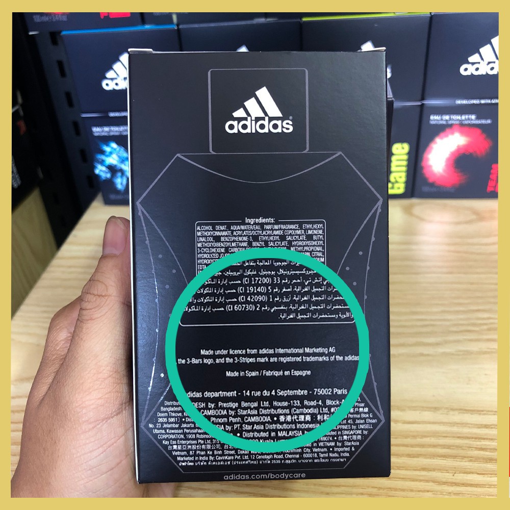 HÀNG NHẬP KHẨU -  Nước Hoa Adidas Nam 100 ml Chính Hãng made in Spain - Hàng Nhập Khẩu