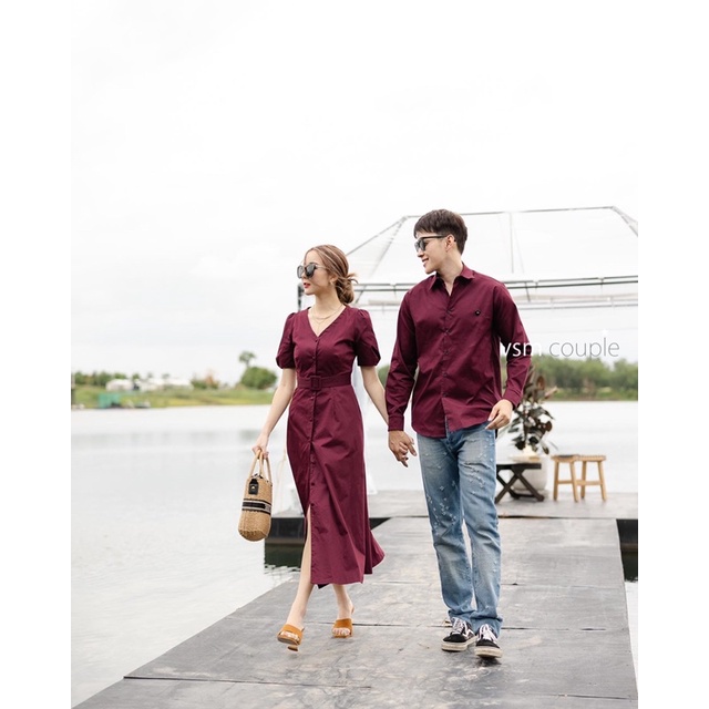 (Có FEEDBACK) Áo váy đôi, đồ đôi, đồ cặp mặc tết, đi chơi, đi làm chất lượng Forever Couple Store (giá gồm váy và áo)