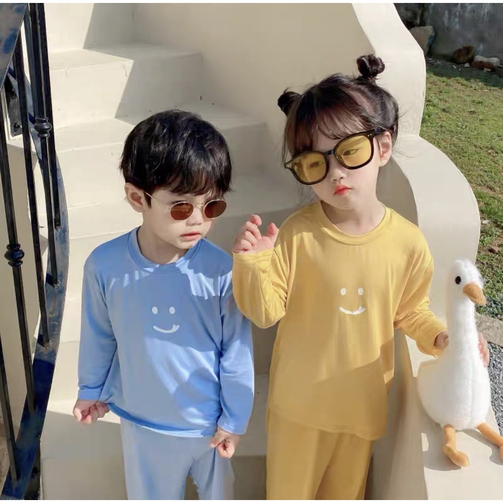 Bộ quần áo dài tay thun lạnh Funny cho bé trai bé gái chất liệu mềm mại cao cấp ATKID VIệt Nam