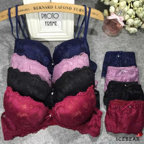 Bộ áo và quần lót nâng ngực phối ren gợi cảm cho nữ với 5 màu lựa chọn