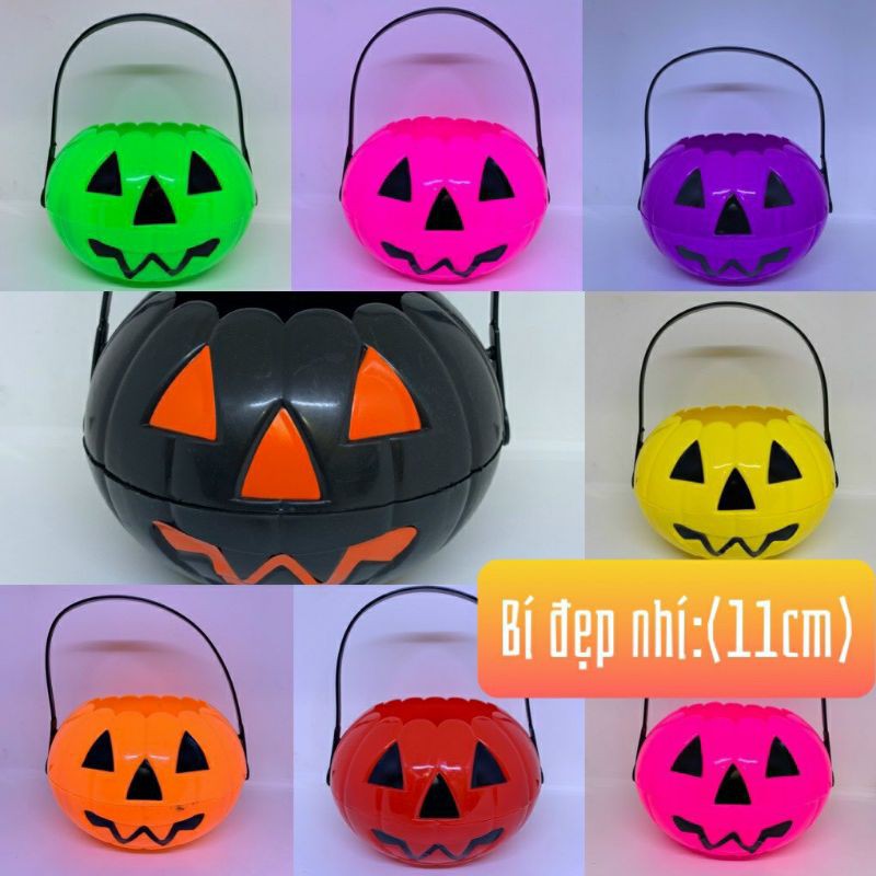 Giỏ Bí Ngô Đựng Kẹo Trick Or Treat Halloween Nhiều Kích Cỡ