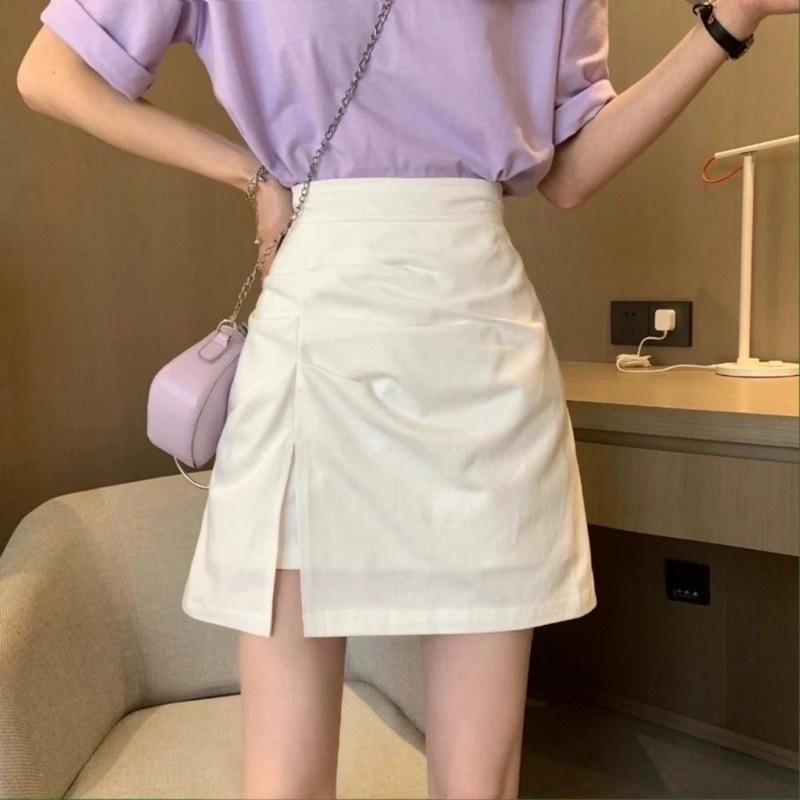 Chân Váy Nhún Dáng Chữ A Cạp Cao Gọn Eo Kiểu Bassic Chất Tuyết Mưa Siêu Hot