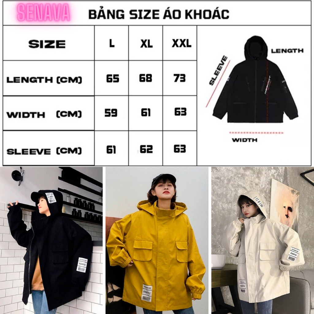 Áo khoác nữ và nam KaKi cao cấp 2 lớp form rộng chống nắng unisex SENAVA AK33