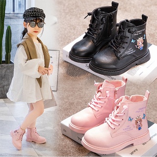 Giày boot da size 27 - 37 cho bé gái phong cách hàn quốc qn245