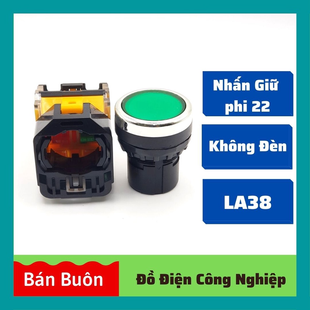 Nút nhấn giữ phi 22, nút nhấn không đèn LA38