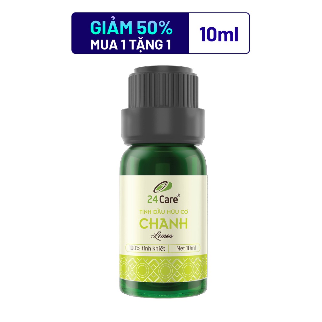 [MUA 1 TẶNG 1] Tinh dầu chanh nguyên chất 24Care - kháng khuẩn, thơm mát, dễ chịu 10ml