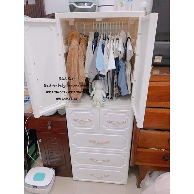 Tủ nhựa giả vân gỗ Holla cực xinh best seller cho bé