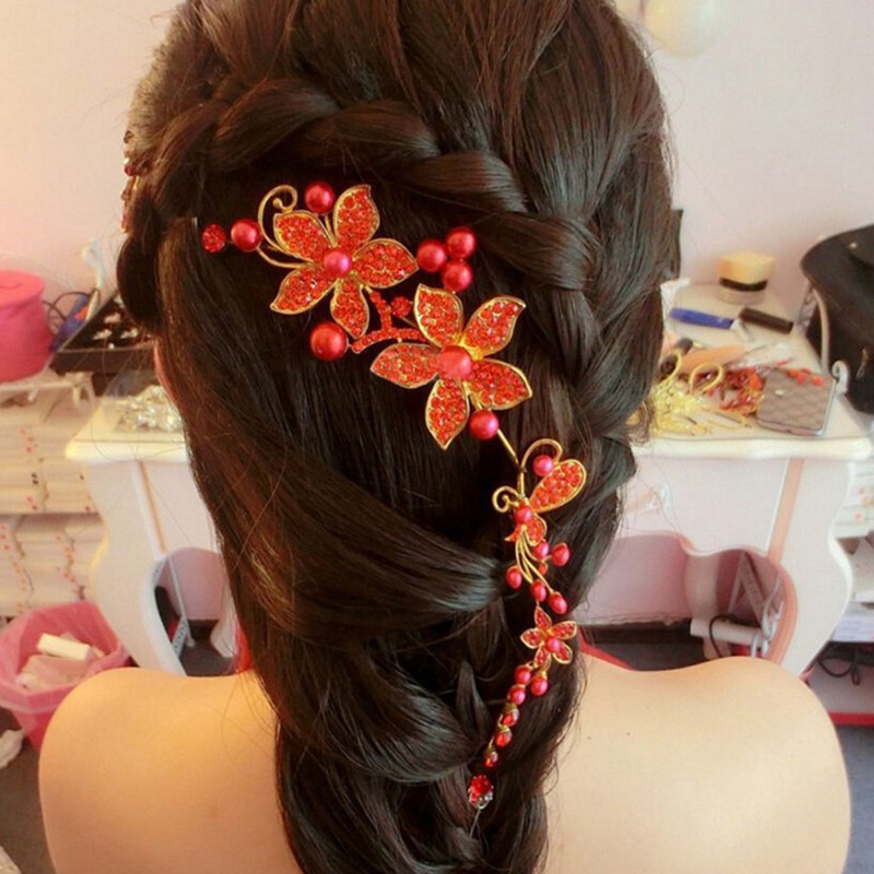 Băng Đô Hoa Đính Ngọc Trai Cho Cô Dâu