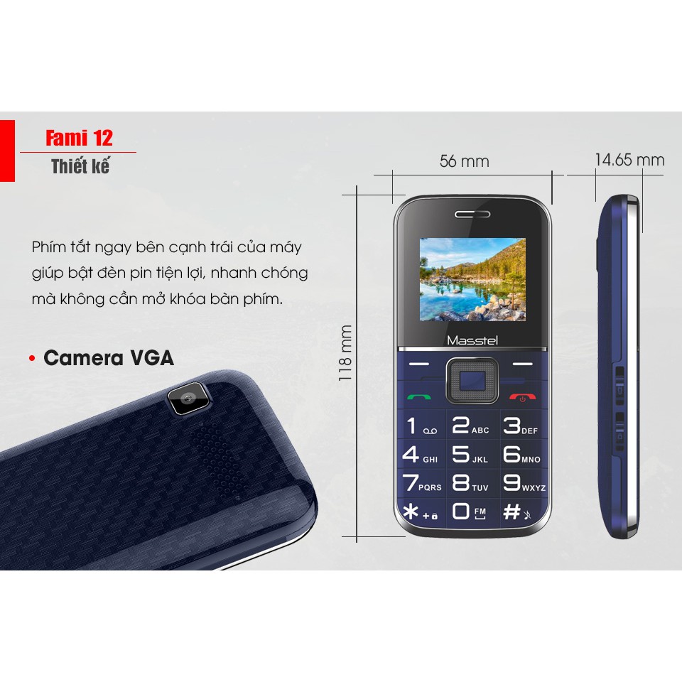 Điện Thoại Masstel Fami 12 (dành Cho Người Già) LOA TO BÀN PHÍM LỚN - MỚI BẢO HÀNH 12 THÁNG | BigBuy360 - bigbuy360.vn