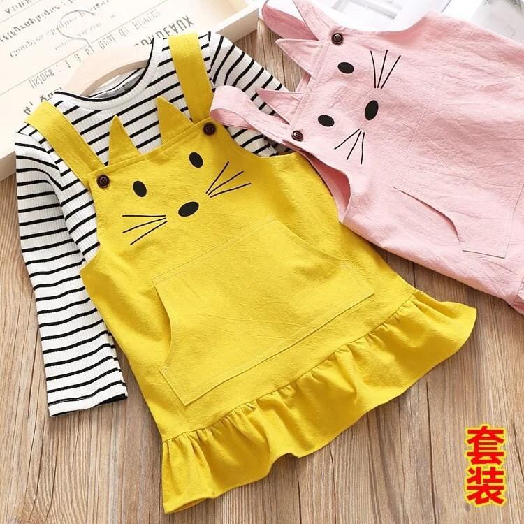 Set Váy yếm cho bé gái 1-6 tuổi Bonkid001