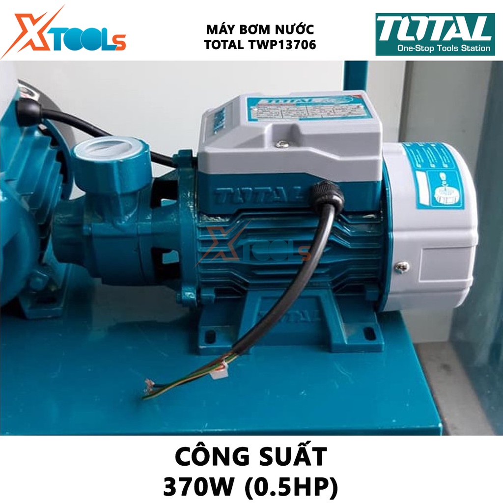 Máy bơm nước Total TWP13706 | máy bơm nước dùng công suất 370W, motor 100% dây đồng, độ hút tối đa 8m[XSAFE][XTOOLS]