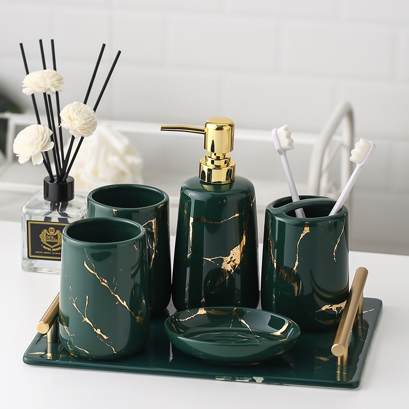 Bộ Đồ Dùng Nhà Tắm Gốm Sứ Hàng Cao Cấp