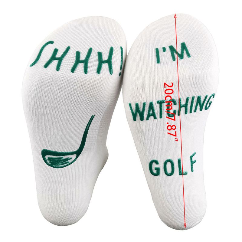 Xiangbao Giày Đánh Golf Cotton Đế Cao Su Màu Tương Phản Vui Nhộn Mới Lạ ks Shhh I Am Watching Golf Cho Nam Và Nữ