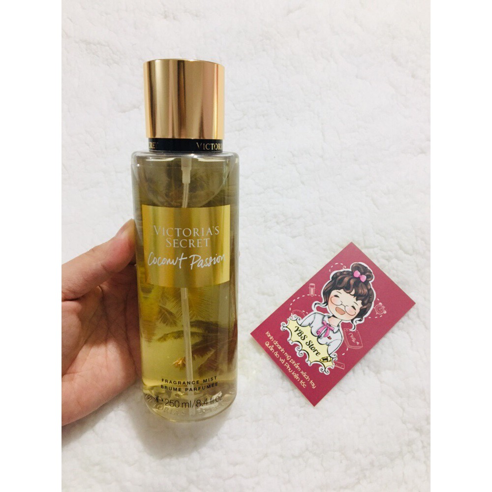 {Chuẩn Auth} {Bill Mỹ} Coconut Passion Nước hoa Xịt thơm toàn thân Victoria's Secret Fragrance Mist 250ml