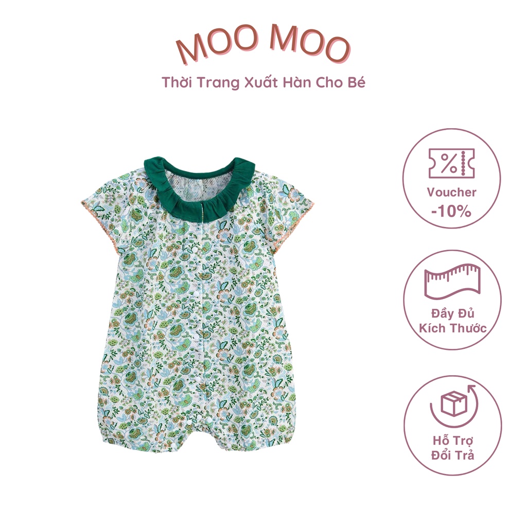 Váy bé gái body moimoln họa tiết hoa nhí màu xanh, váy hoa nhí cho bé gái từ 6-12kg